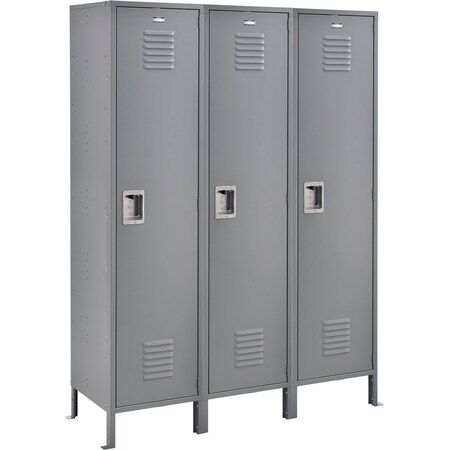 Global Industrial Louvered Door Locker, 54 in W, 18 in D, 78 in H, Gray 493662GY